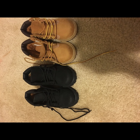 Timberlands butter and black