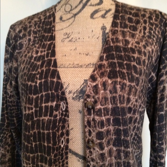 Kenneth Cole Print Button Down Long Cardigan - image 3