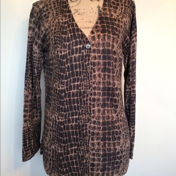 Kenneth Cole Print Button Down Long Cardigan - image 4