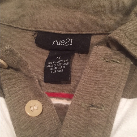 Olive w/red stripe polo