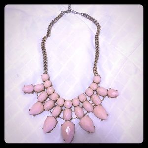 Pink stone statement piece necklace