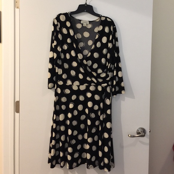 Polkadot faux wrap dress