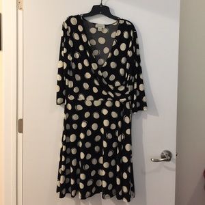 Polkadot faux wrap dress