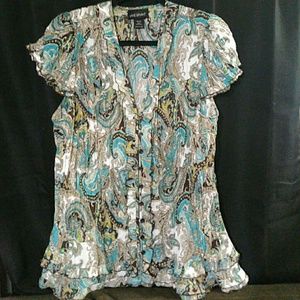 Lane Bryant crinkle ruffle top