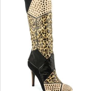 Leopard print boots