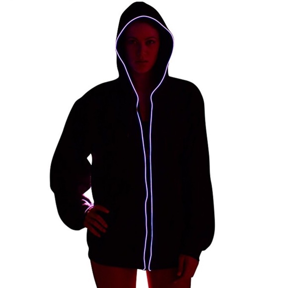 Black with red light up hoodie !!