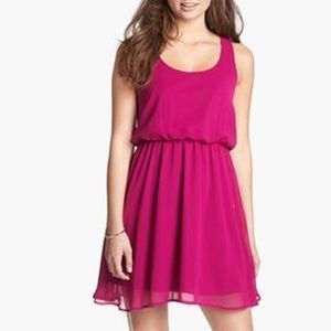 Nordstrom Hot Pink Fuchsia Chiffon Dress