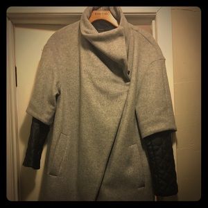 Grey wool blend coat