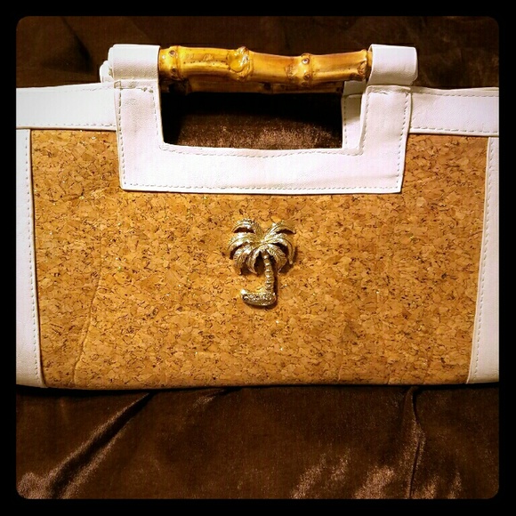PRICE REDUCED!!!! Beautiful cork fabric clutch