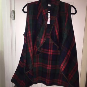 Red, Green, and Navy Shawl