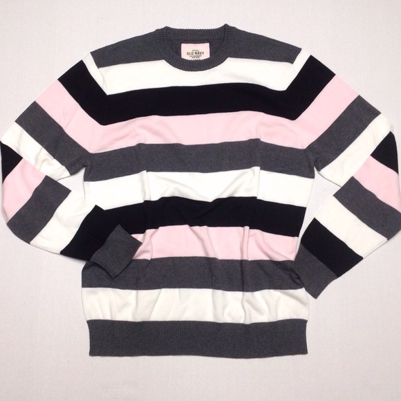 Pink Grey Black White Sweater
