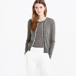 Jcrew tipped lightweight Jackie cardigan