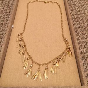 Long gold fringe necklace