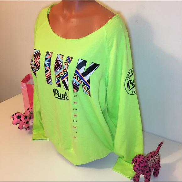 đ«SOLDđ«NEW PINK VS SLOUCHY CREWNECK SWEATSHIRT - Picture 2 of 3