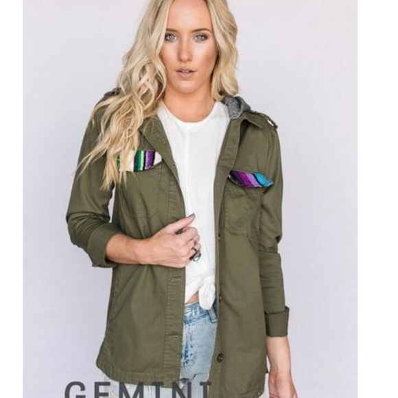 Three Bird Nest Jackets & Blazers - Serape Cargo Military Jacket