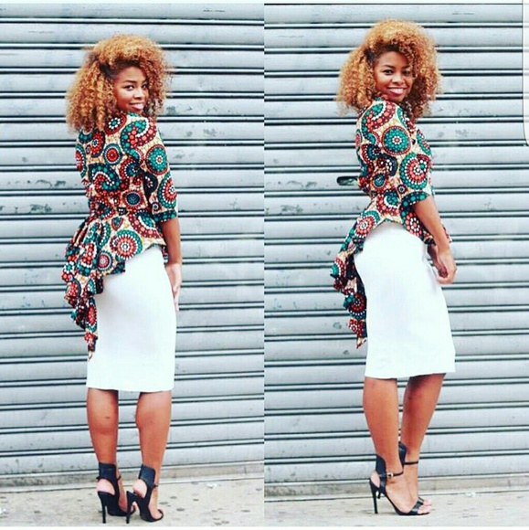 African peplum shirt