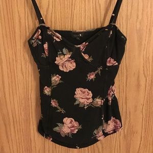 Black/rose tank top