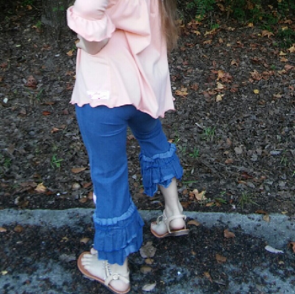 Ruffle Girl denim ruffle pants