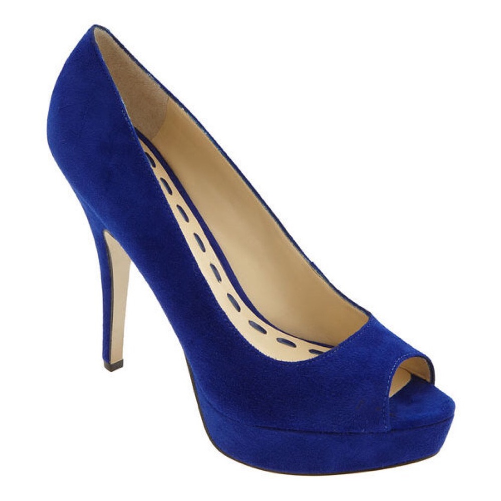 Enzo Angiolini Sully Royal Blue Peep Toe Plats
