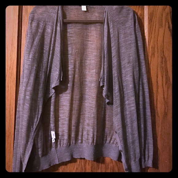 LOFT Sweaters - *Price Drop* Dark grey, sheer LOFT cardigan.