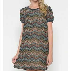 Chevron Print Shift Dress