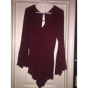 Burgundy Romper