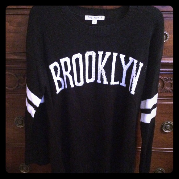 Say What? Sweaters - Black & White Brooklyn Sweater