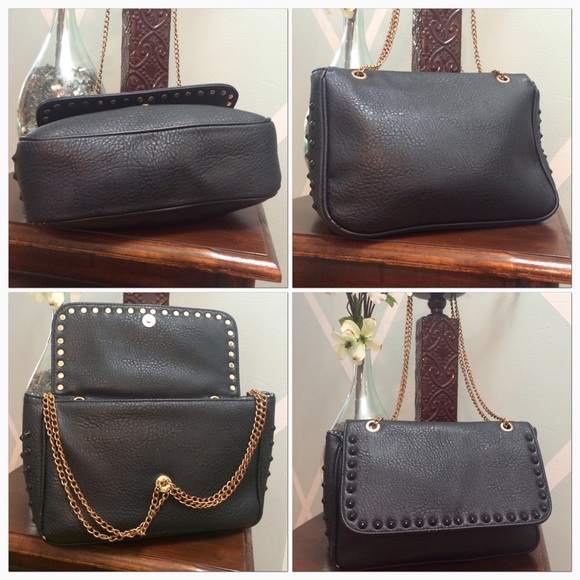 Urban Expressions Black Studded Bag - Picture 3 of 4