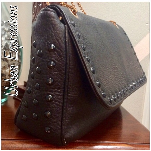 Urban Expressions Black Studded Bag - Picture 2 of 4