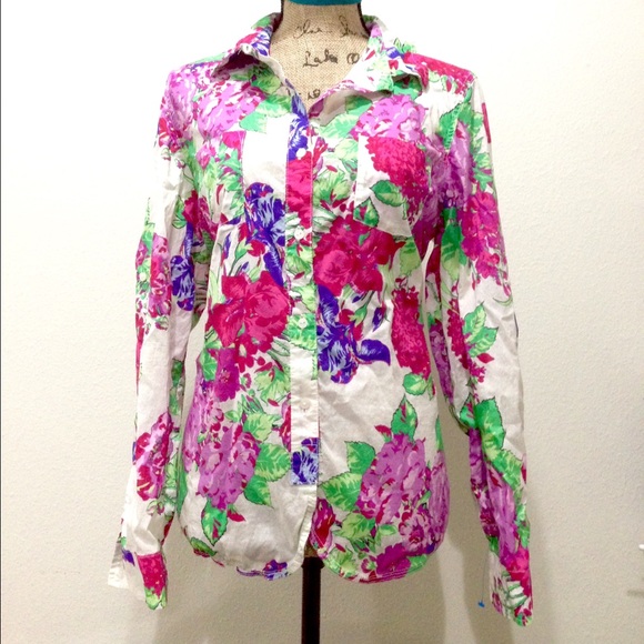 Tommy Hilfiger Button Floral Print XL Shirt Top
