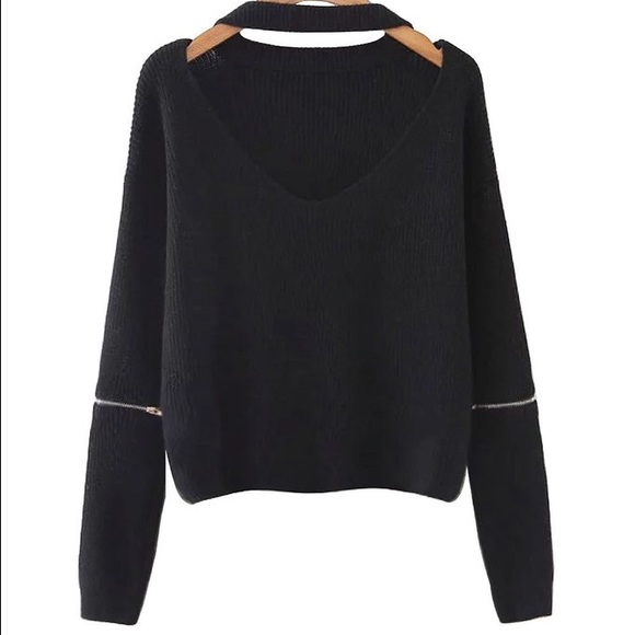 Black Choker Sweater - Picture 2 of 3