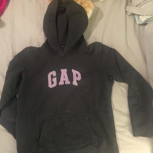 GAP stretch gray hoodie w/ pink lettering