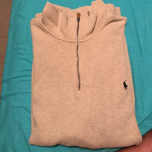 Polo tan half zip sweater!!