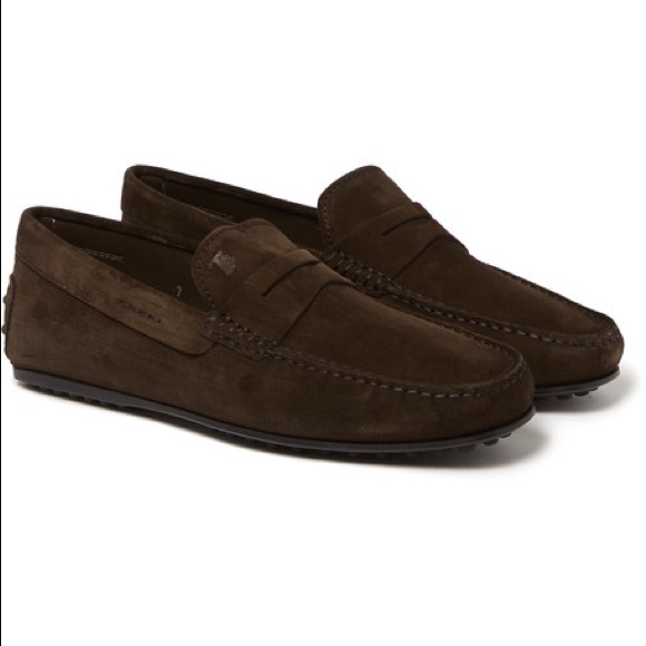 TOD'S Suede Loafers Size 10 mens, Made in Italy.