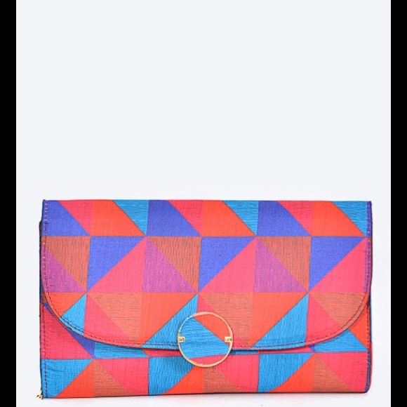 GEO RETRO PRINT CLUTCH