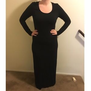 Long Sleeve Black Dress. Size Medium.