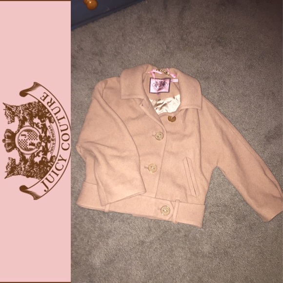 Juicy Couture Camel Cropped Wool Pea Coat
