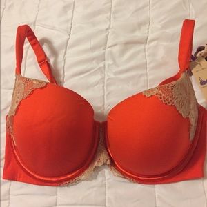 Orange Lace Demi Bra