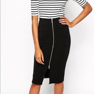 River island zip front pencil midi skirt - US 2