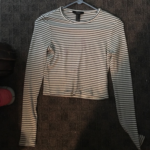 Long sleeve striped shirt.