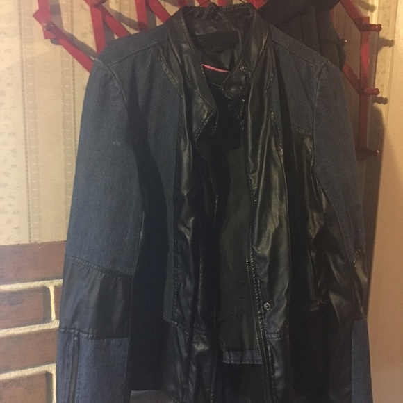 Steve Madden Blue Jean and Faux Leather Jacket