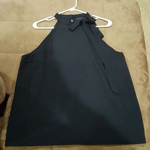 Black bow sleeveless top