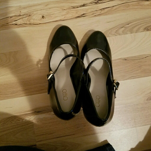 Black Mary Jane Style Heels 8W - Picture 4 of 4