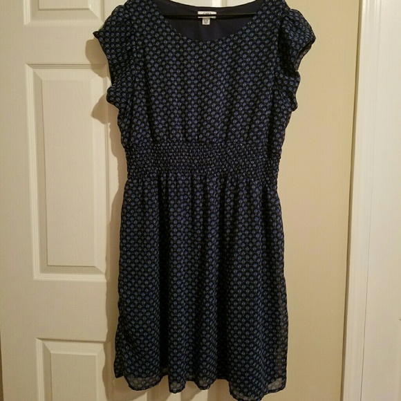 Navy Blue Printed Dress 22/24 Cato Brand