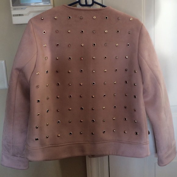 Zara pink  suede  jacket with rhinestone - Picture 3 of 3