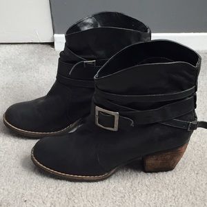 Black low booties