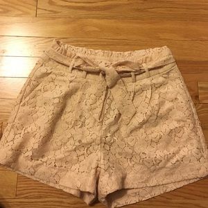 H&M high waisted light pink lace shorts