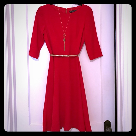 Red A-line dress