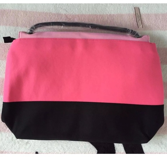Victoria's Secret Beach Cooler Pink Black Tote Bag - Picture 3 of 4