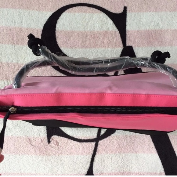 Victoria's Secret Beach Cooler Pink Black Tote Bag - Picture 4 of 4